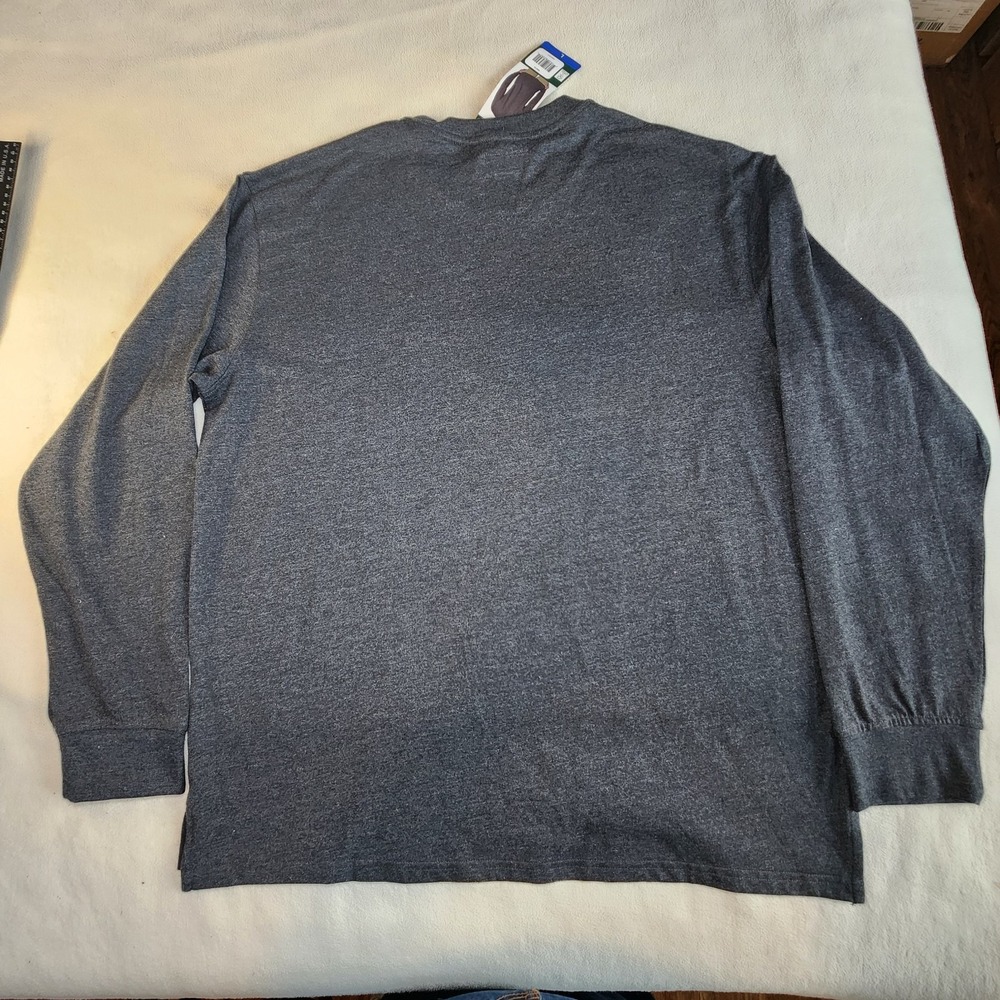 WOOLRICH Long Sleeve Crew Neck T Shirt Mens Large Gray Pocket Tee NEW - Picture 3 of 7